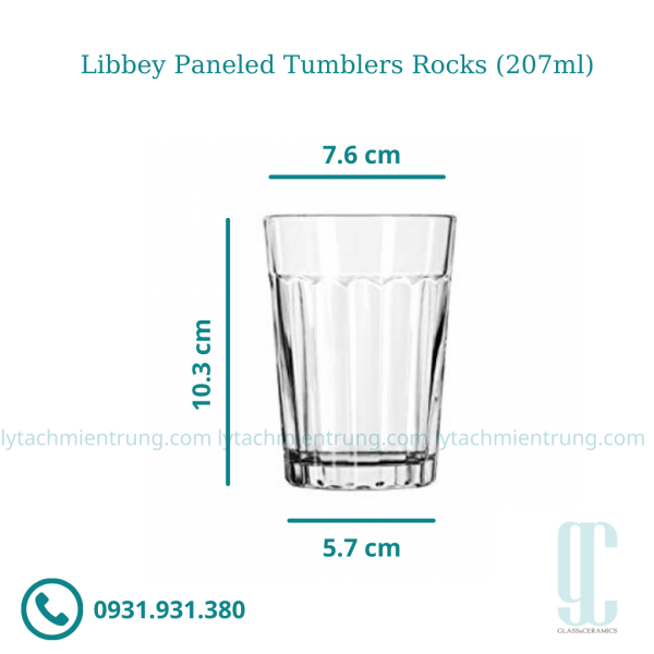 Ly thủy tinh Libbey Paneled Tumblers Rocks (207ml)